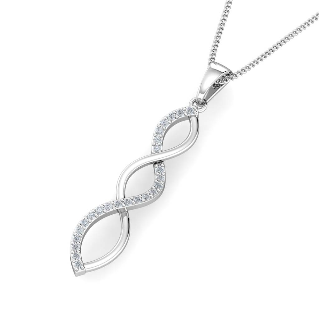 KuberBox 18K White Gold Amabel Overlap Pendant