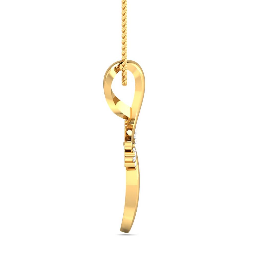 KuberBox 18K Yellow Gold Dainty Comma Pendant