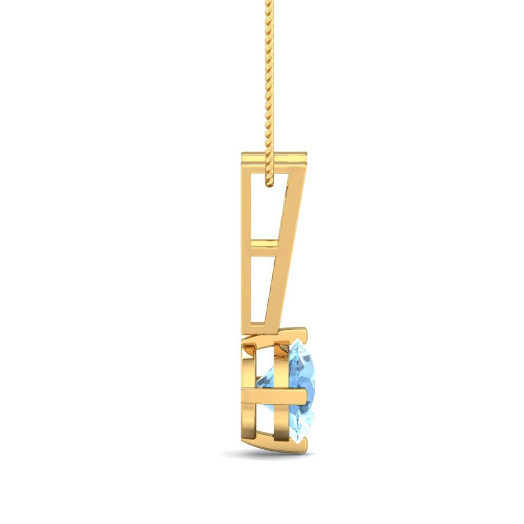 KuberBox 18K Yellow Gold Ambrosia Aqua Pendant