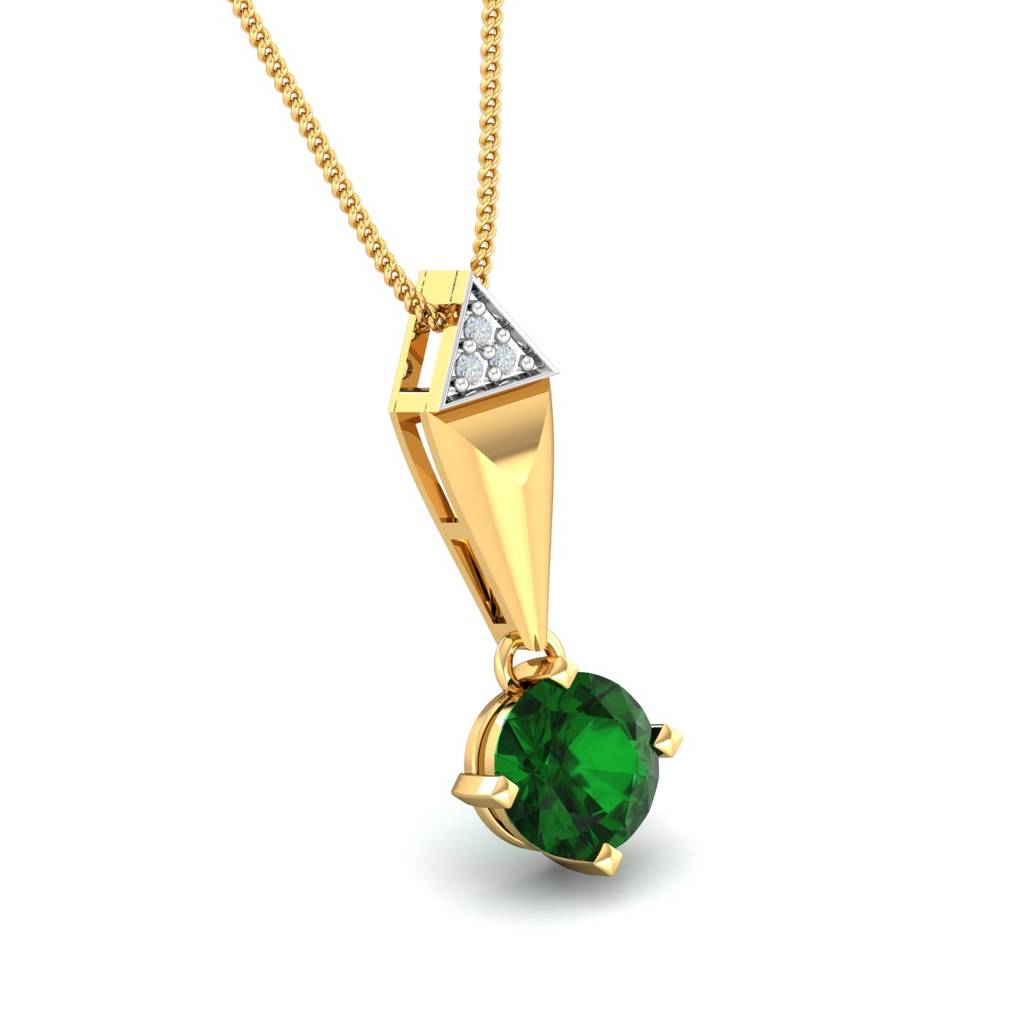 KuberBox 18K Yellow Gold Annora Quartz Pendant