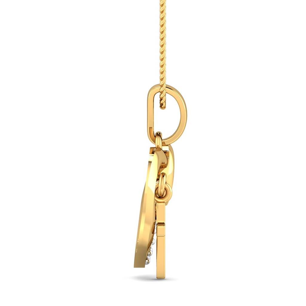 KuberBox 18K Yellow Gold Christian Love Pendant