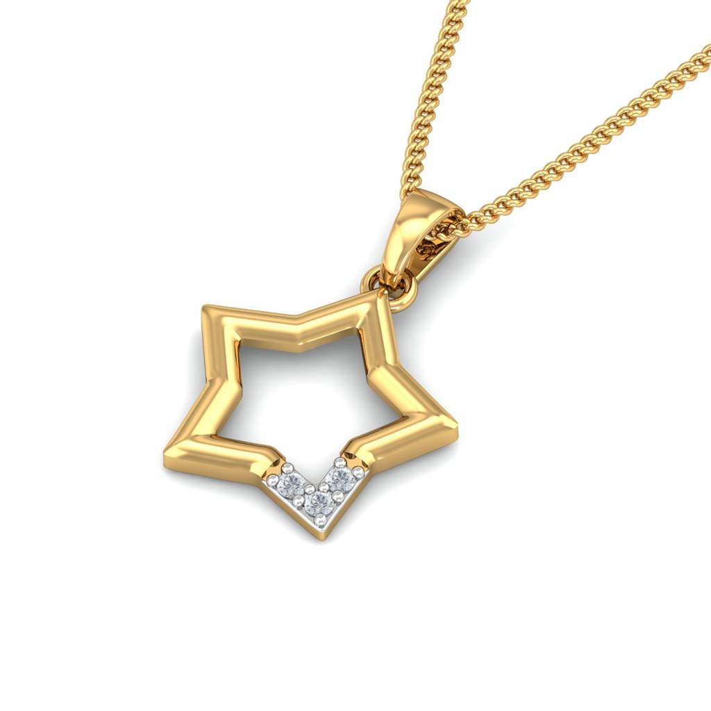 KuberBox 18K Yellow Gold Antonina Star Pendant