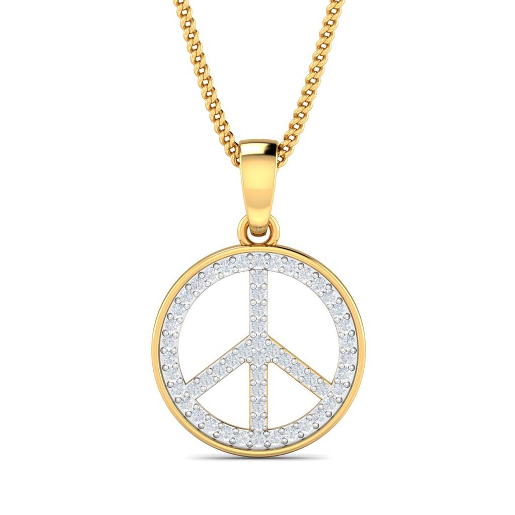 KuberBox 18K Yellow Gold Austen Peace Pendant