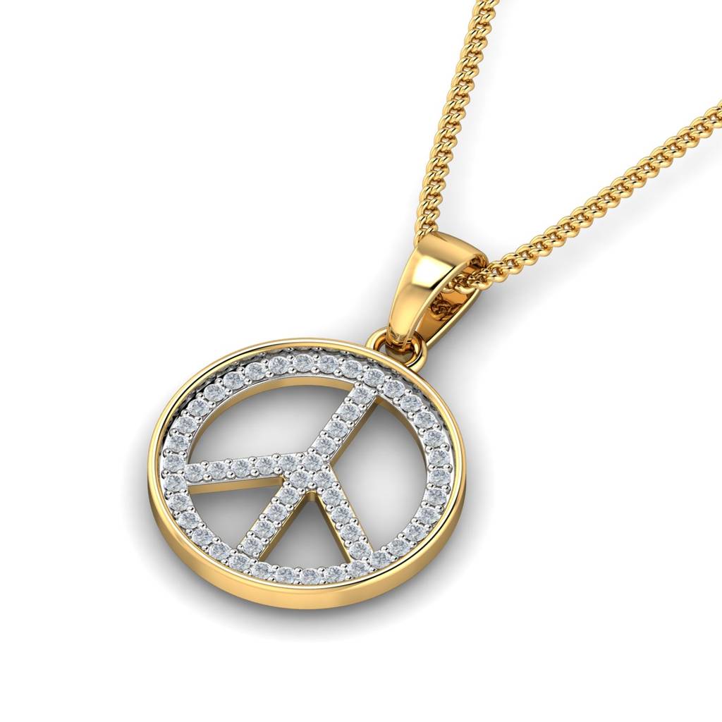 KuberBox 18K Yellow Gold Austen Peace Pendant