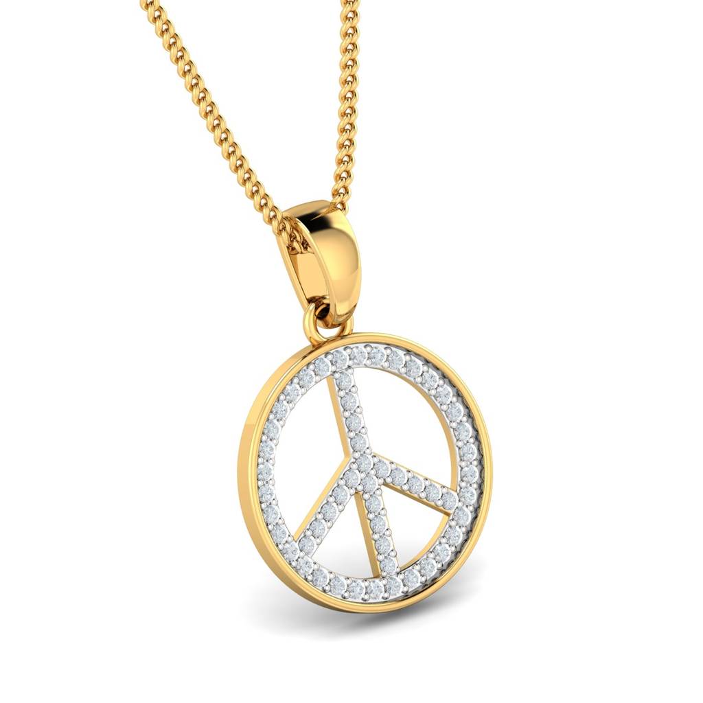 KuberBox 18K Yellow Gold Austen Peace Pendant