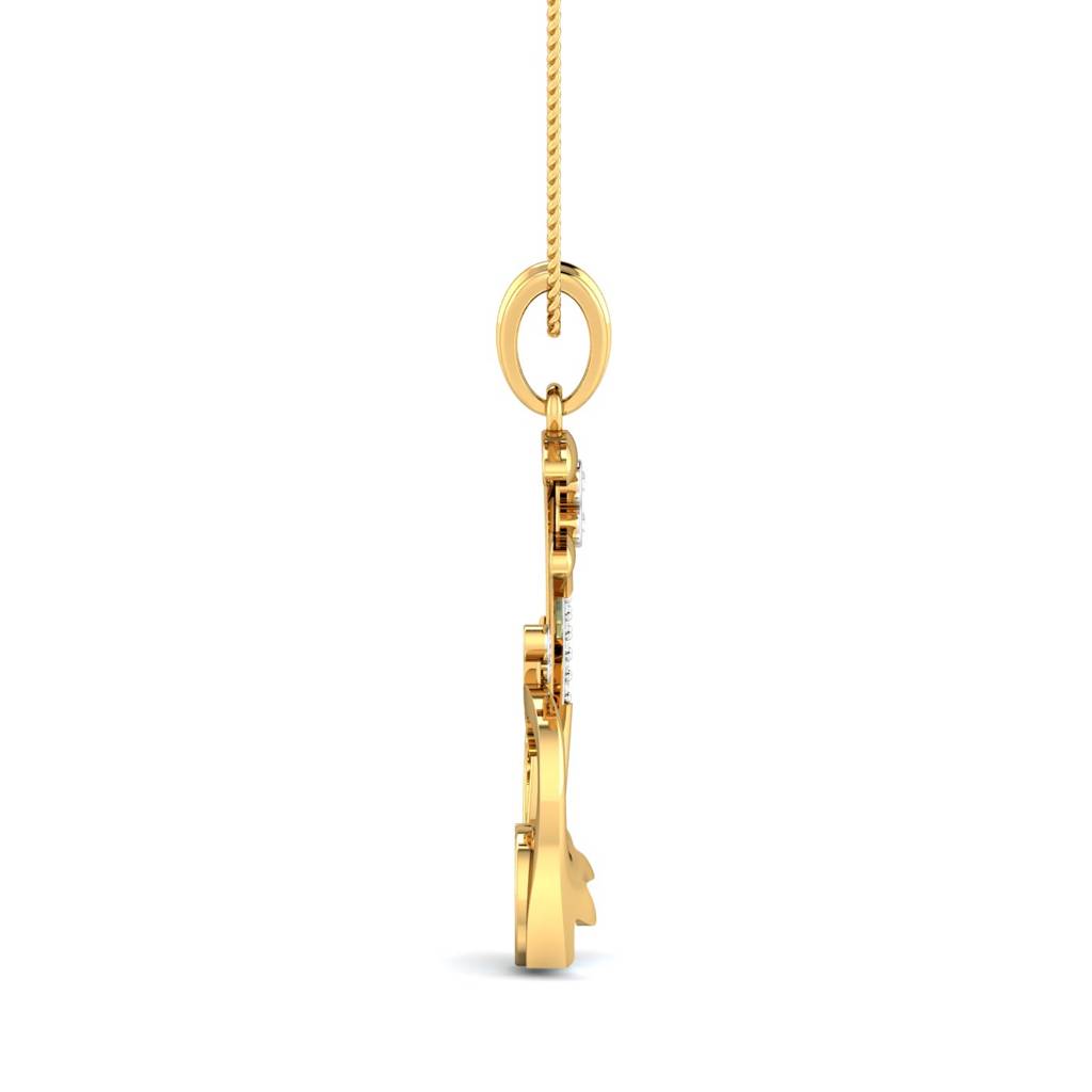 KuberBox 18K Yellow Gold Cyra Peacock Pendant