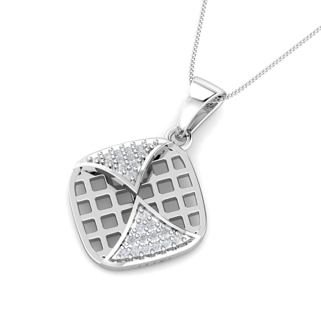 KuberBox 18K White Gold Elle Filigree Pendant