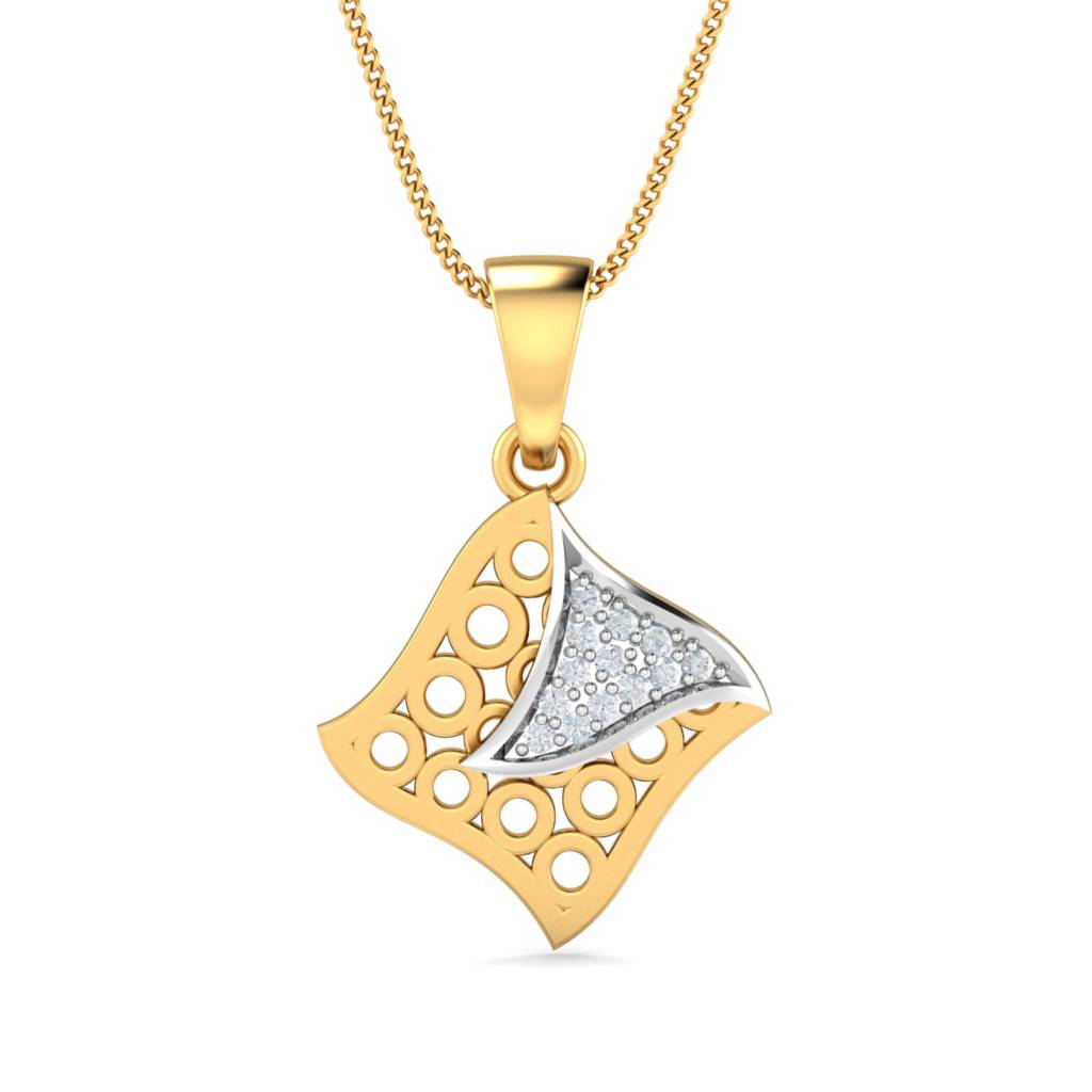 KuberBox 18K Yellow Gold Irmak Filigree Pendant