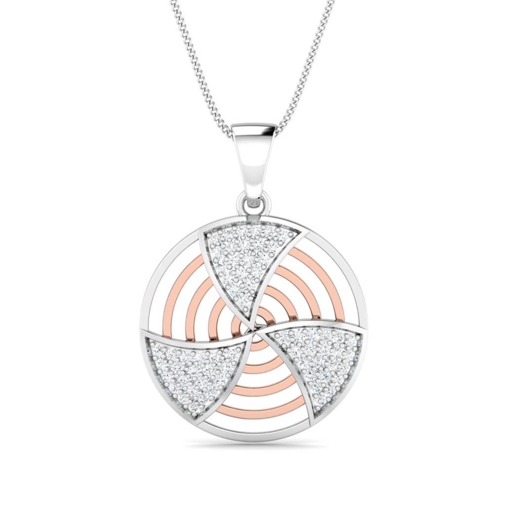 KuberBox 18K White Gold Melek Filigree Pendant