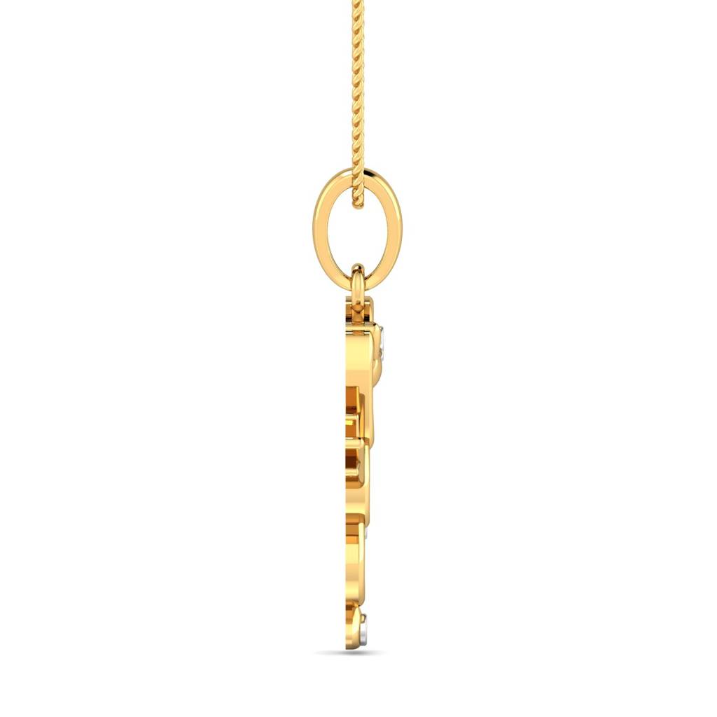 KuberBox 18K Yellow Gold Snowman Pendant