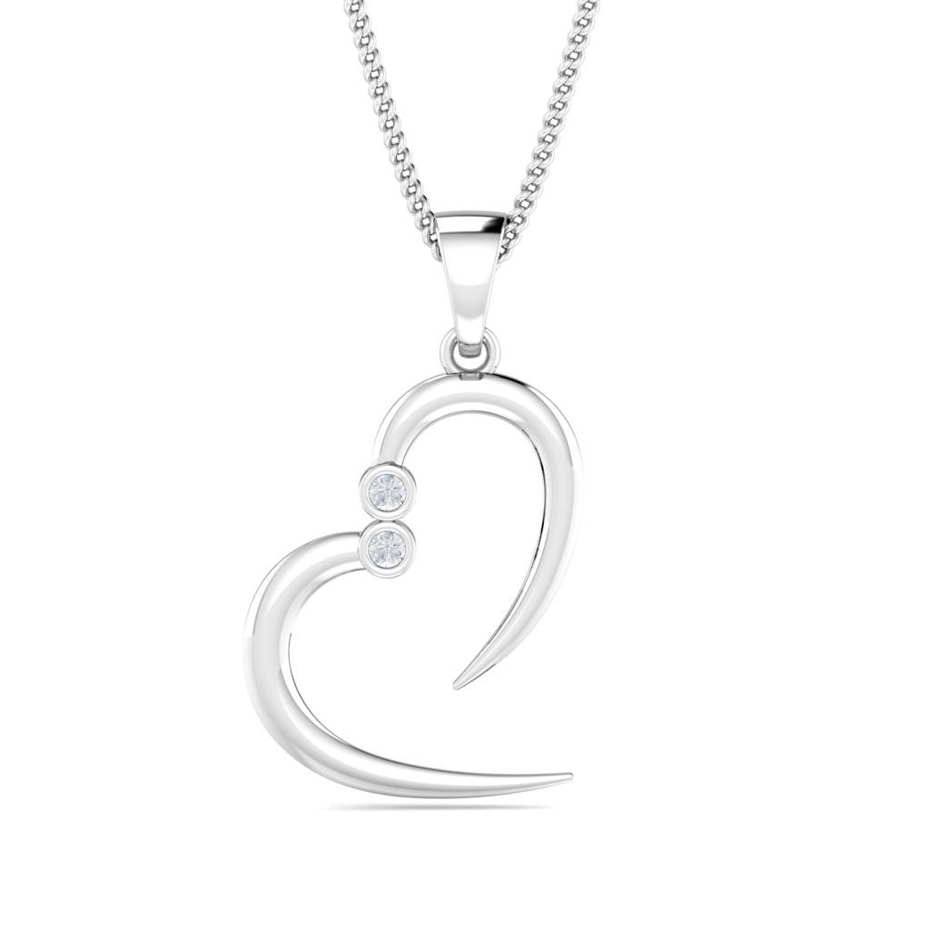 KuberBox 18K Yellow Gold Nesrin Heart Pendant