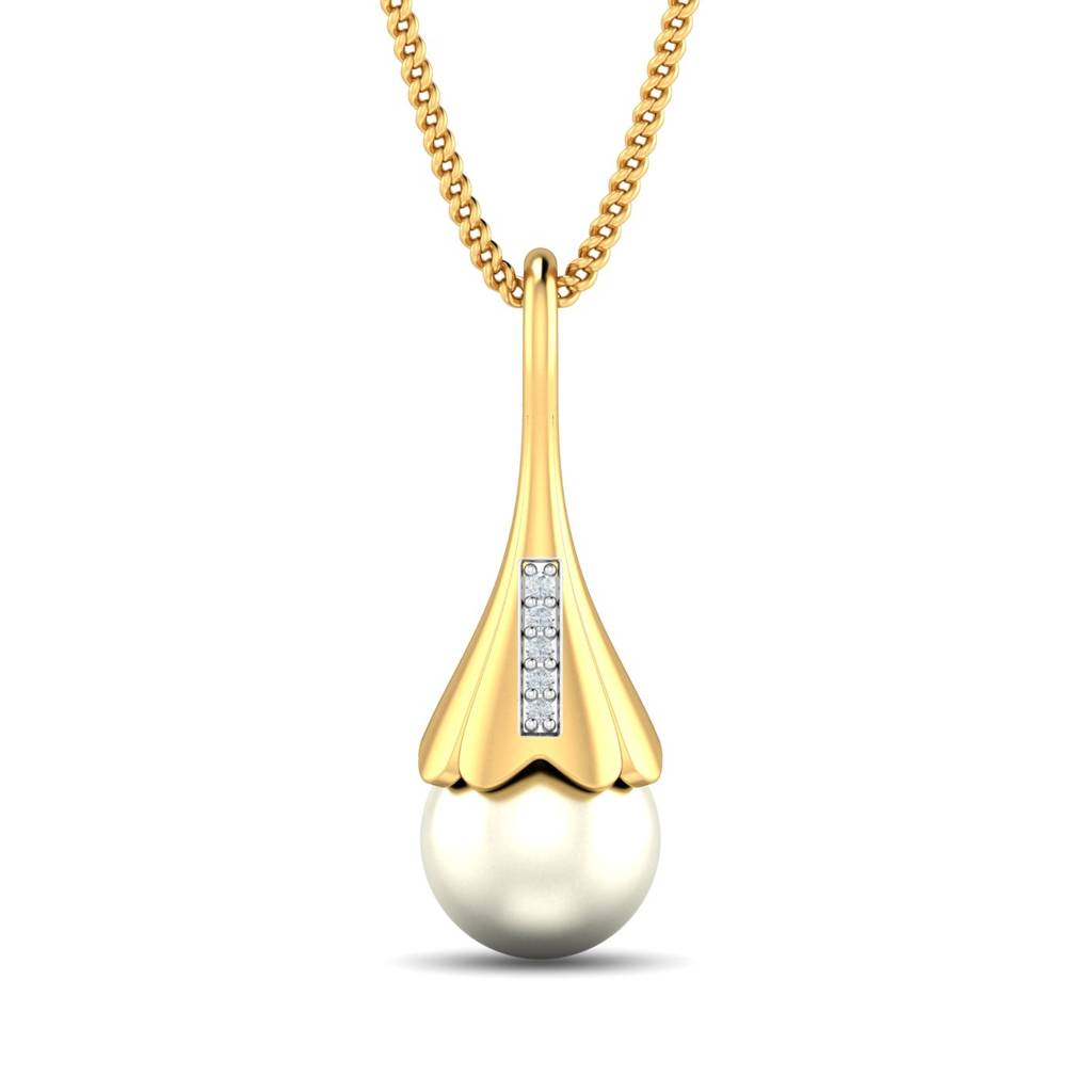 KuberBox 18K Yellow Gold Nilofer Pearl Pendant