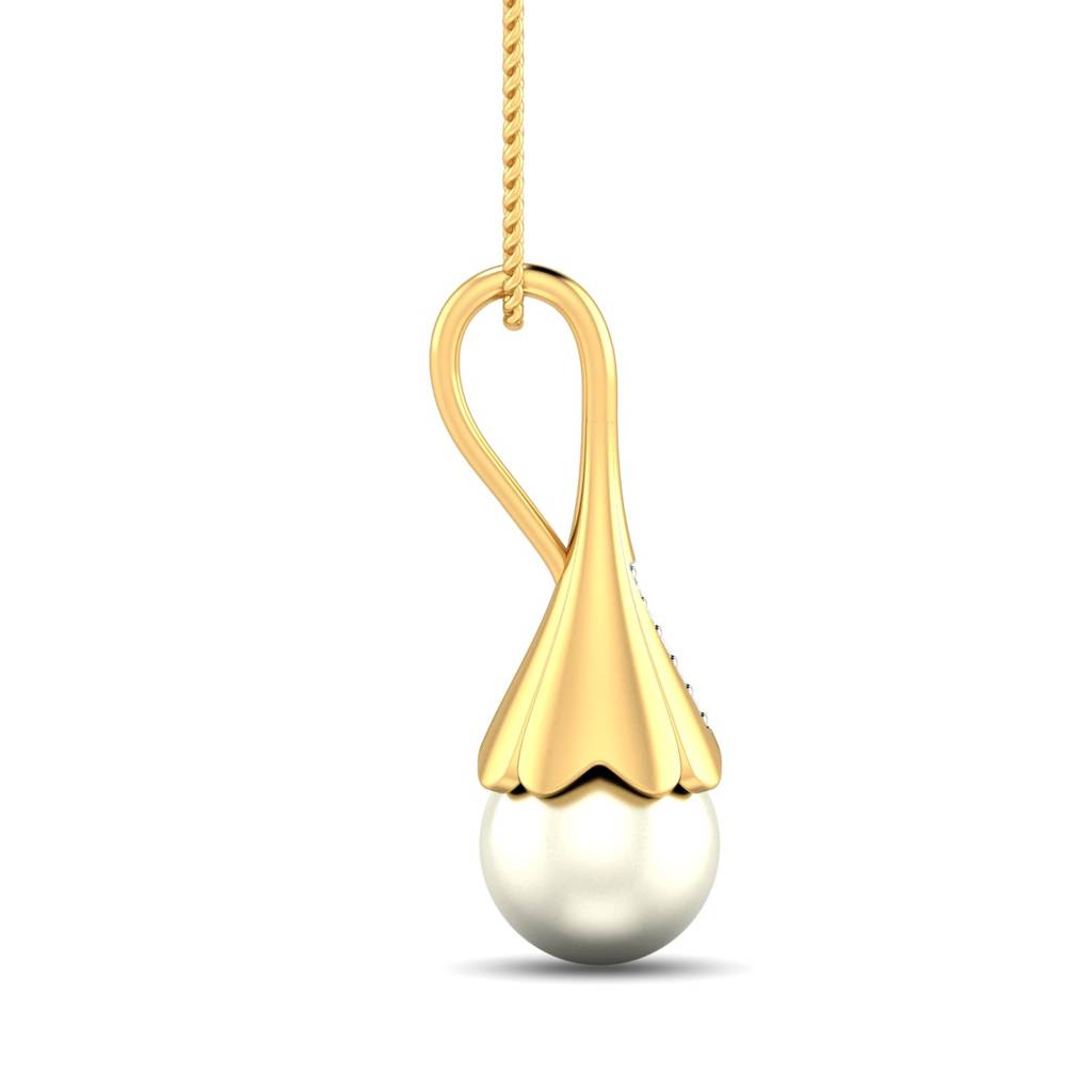 KuberBox 18K Yellow Gold Nilofer Pearl Pendant