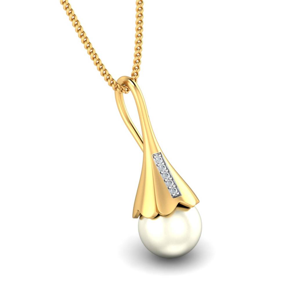 KuberBox 18K Yellow Gold Nilofer Pearl Pendant