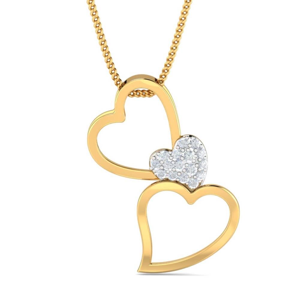 KuberBox 18K Yellow Gold Nuray Heart Pendant