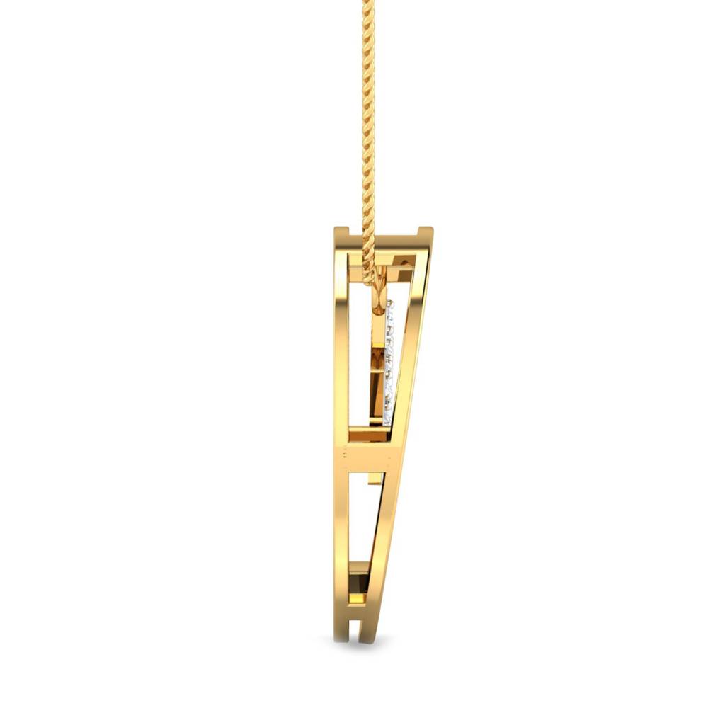 KuberBox 18K Yellow Gold Moon & Star Pendant