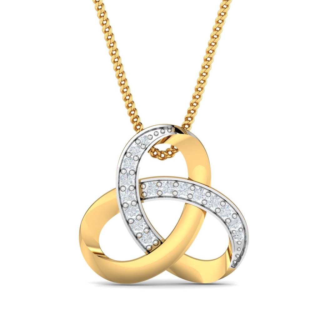 KuberBox 18K Yellow Gold Bracha Trinity Pendant