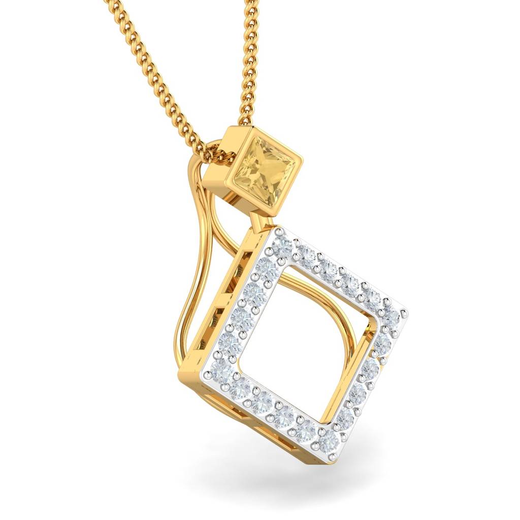 KuberBox 18K Yellow Gold Adina Yellow Pendant