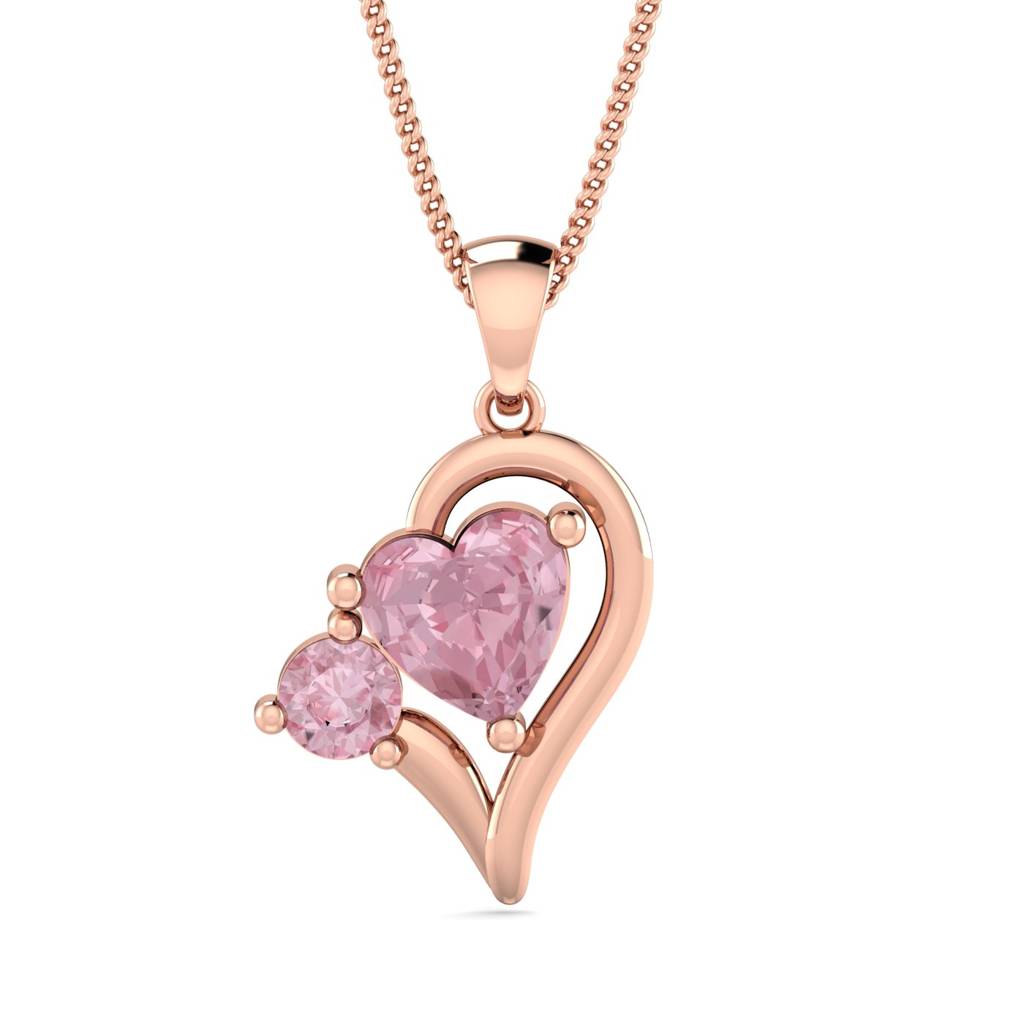 KuberBox 18K Rose Gold Alize Heart Pendant