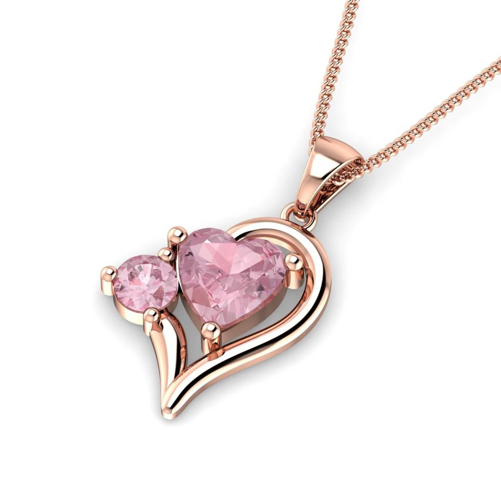 KuberBox 18K Rose Gold Alize Heart Pendant