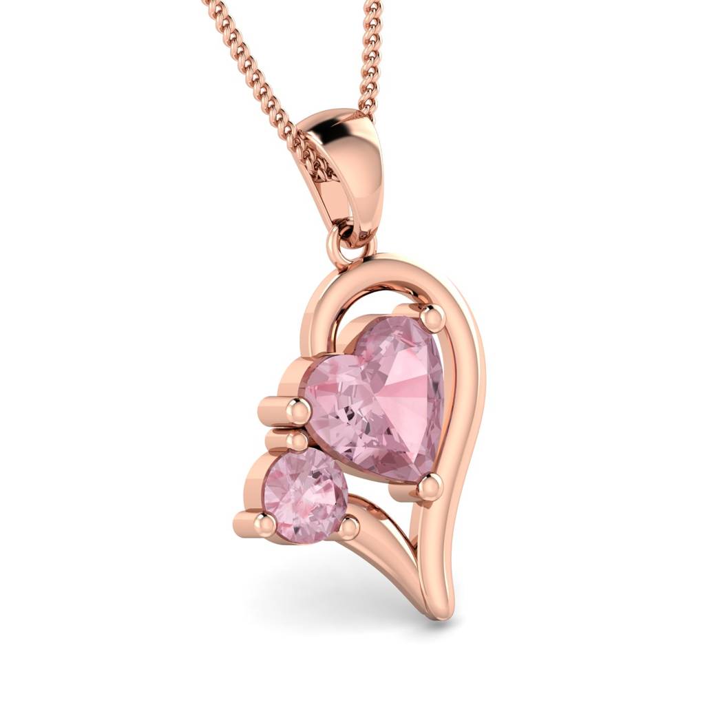 KuberBox 18K Rose Gold Alize Heart Pendant