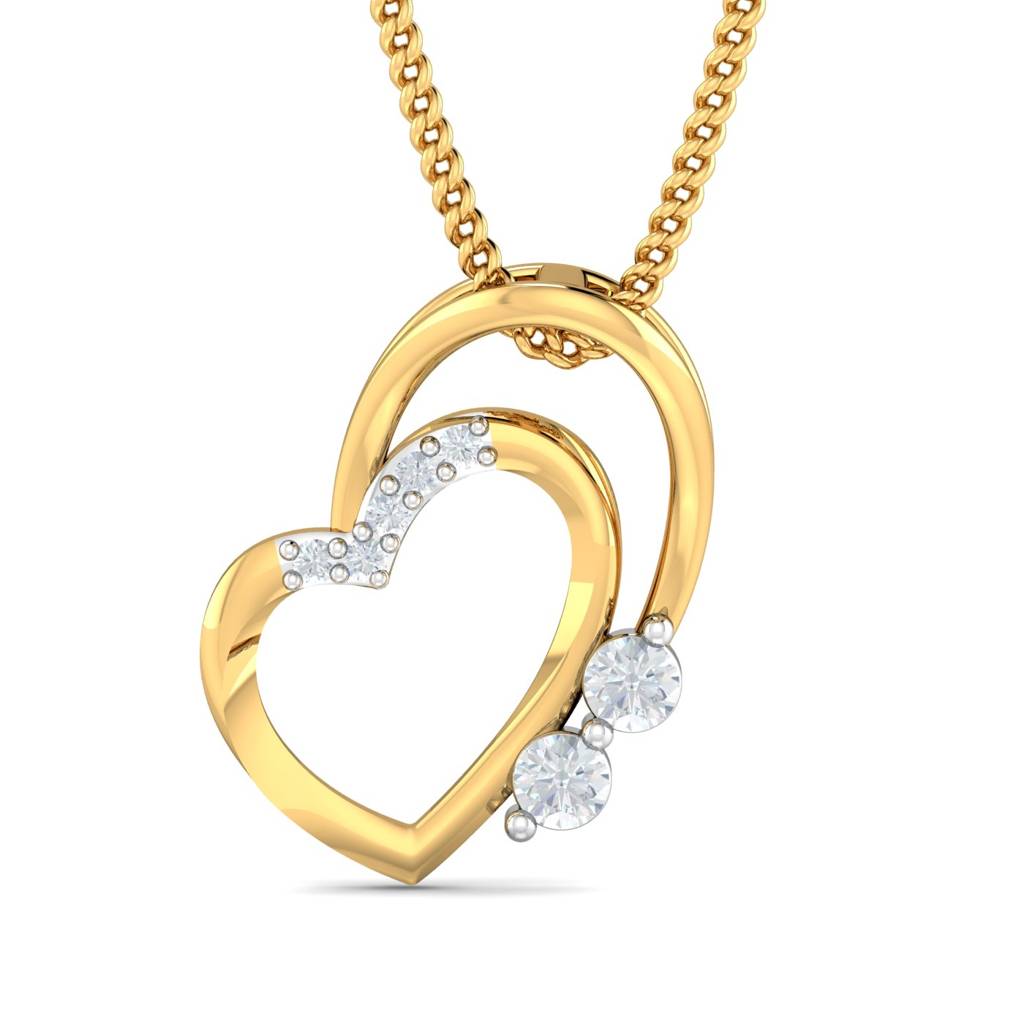 KuberBox 18K Yellow Gold Chagit Heart Pendant