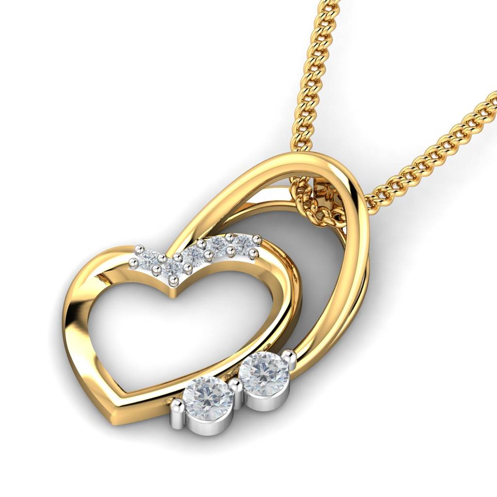 KuberBox 18K Yellow Gold Chagit Heart Pendant