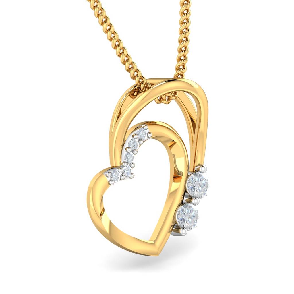 KuberBox 18K Yellow Gold Chagit Heart Pendant