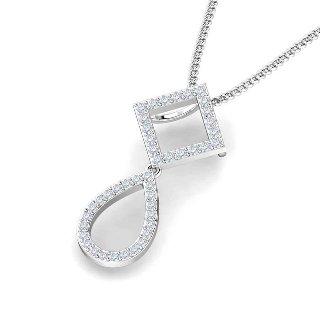 KuberBox 18K White Gold Chaviva Pendant