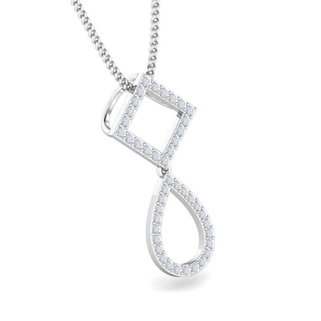 KuberBox 18K White Gold Chaviva Pendant