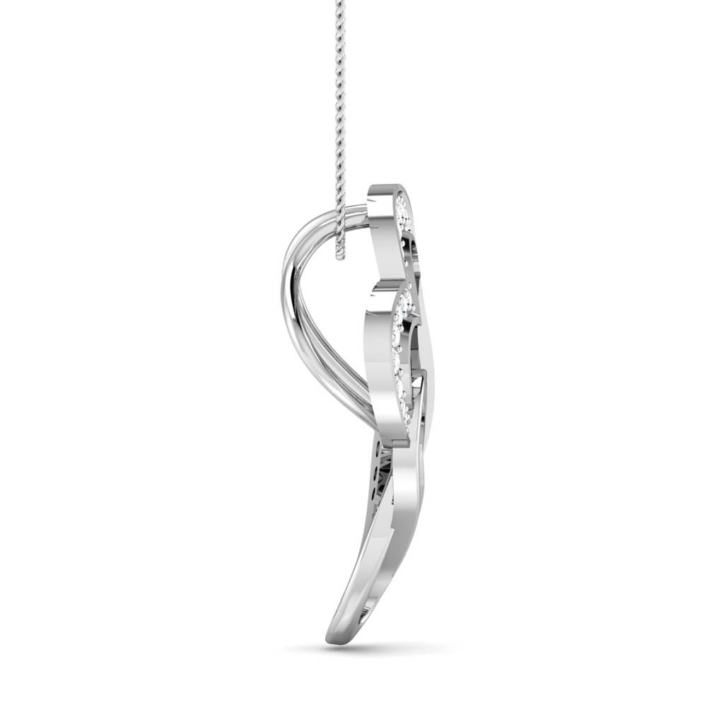 KuberBox 18K White Gold Dafna Heart Pendant