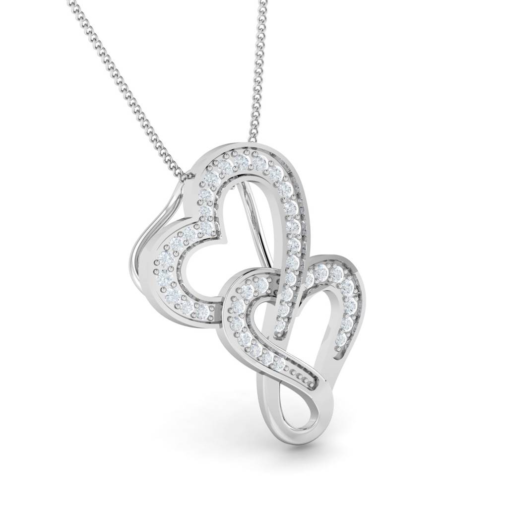 KuberBox 18K White Gold Dafna Heart Pendant
