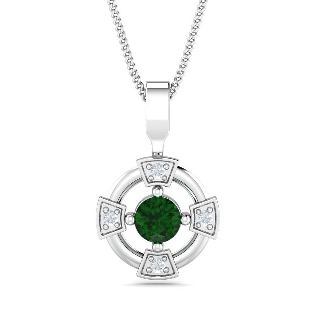 KuberBox 18K White Gold Devorah Pendant