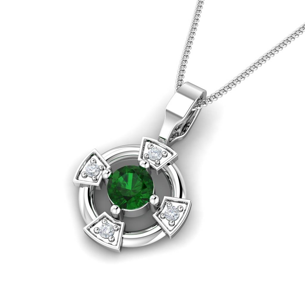 KuberBox 18K White Gold Devorah Pendant