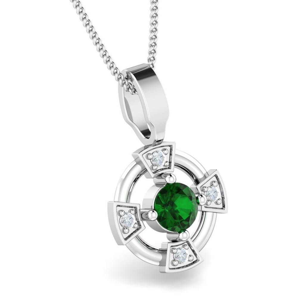 KuberBox 18K White Gold Devorah Pendant