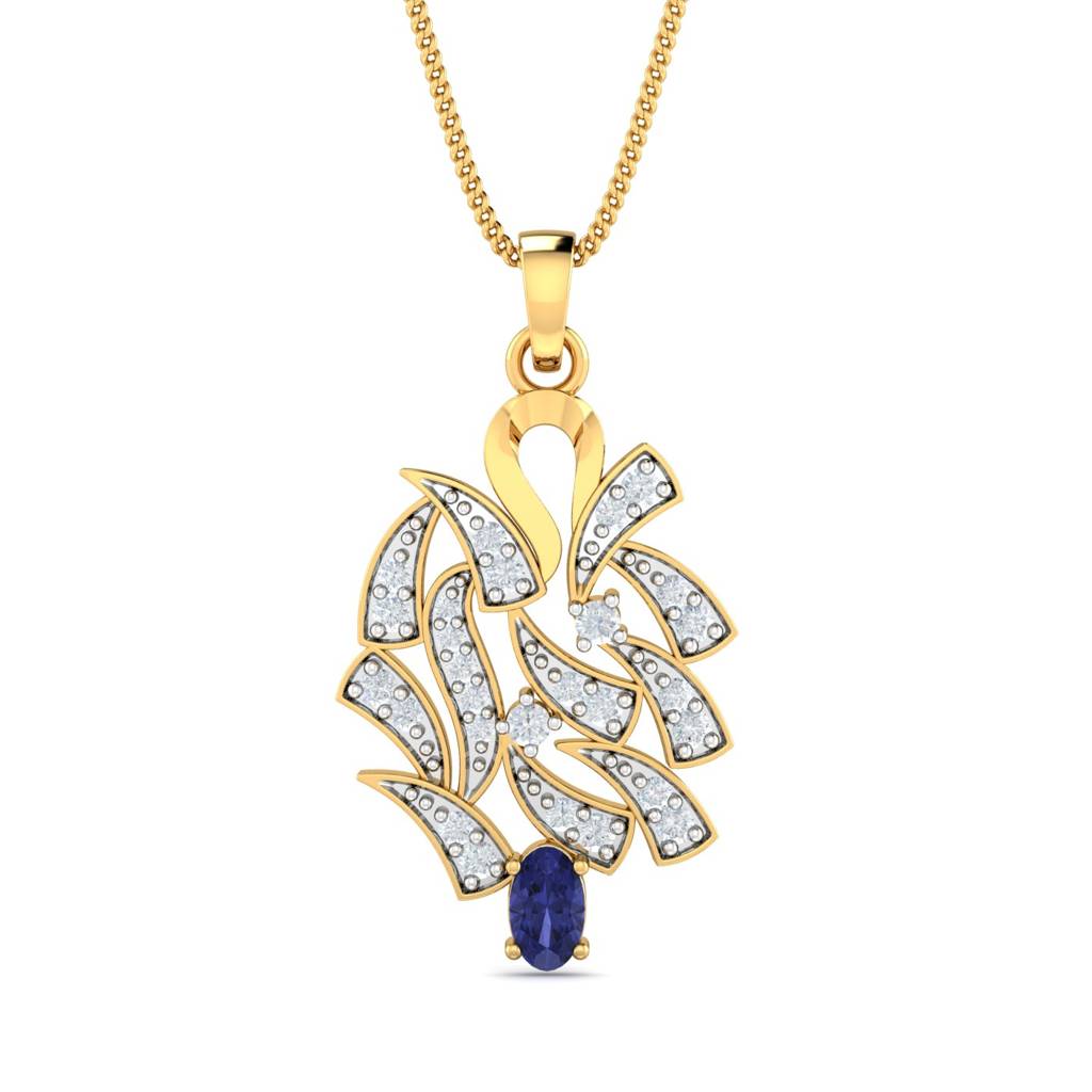 KuberBox 18K Yellow Gold Anichka Tanzanite Pendant