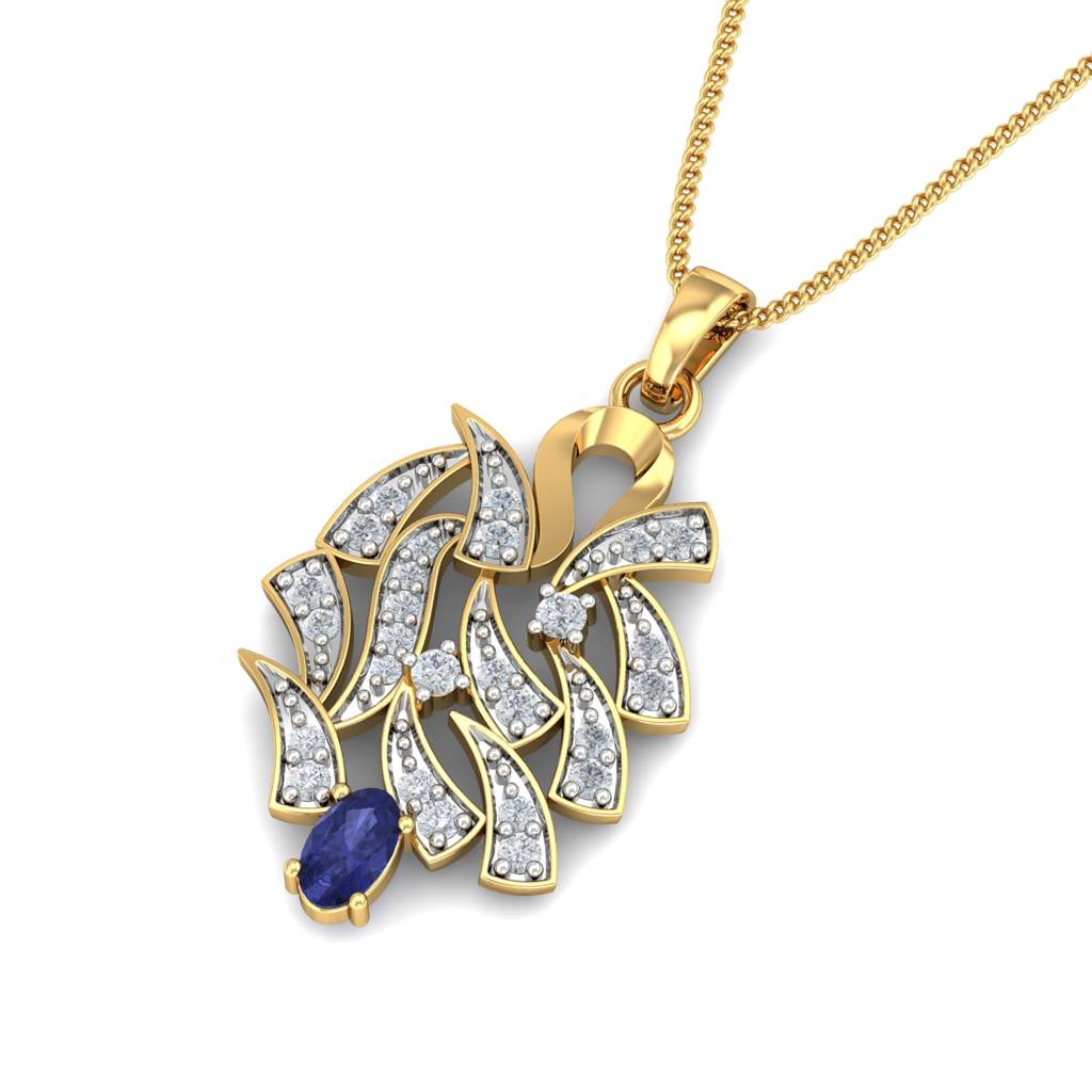 KuberBox 18K Yellow Gold Anichka Tanzanite Pendant