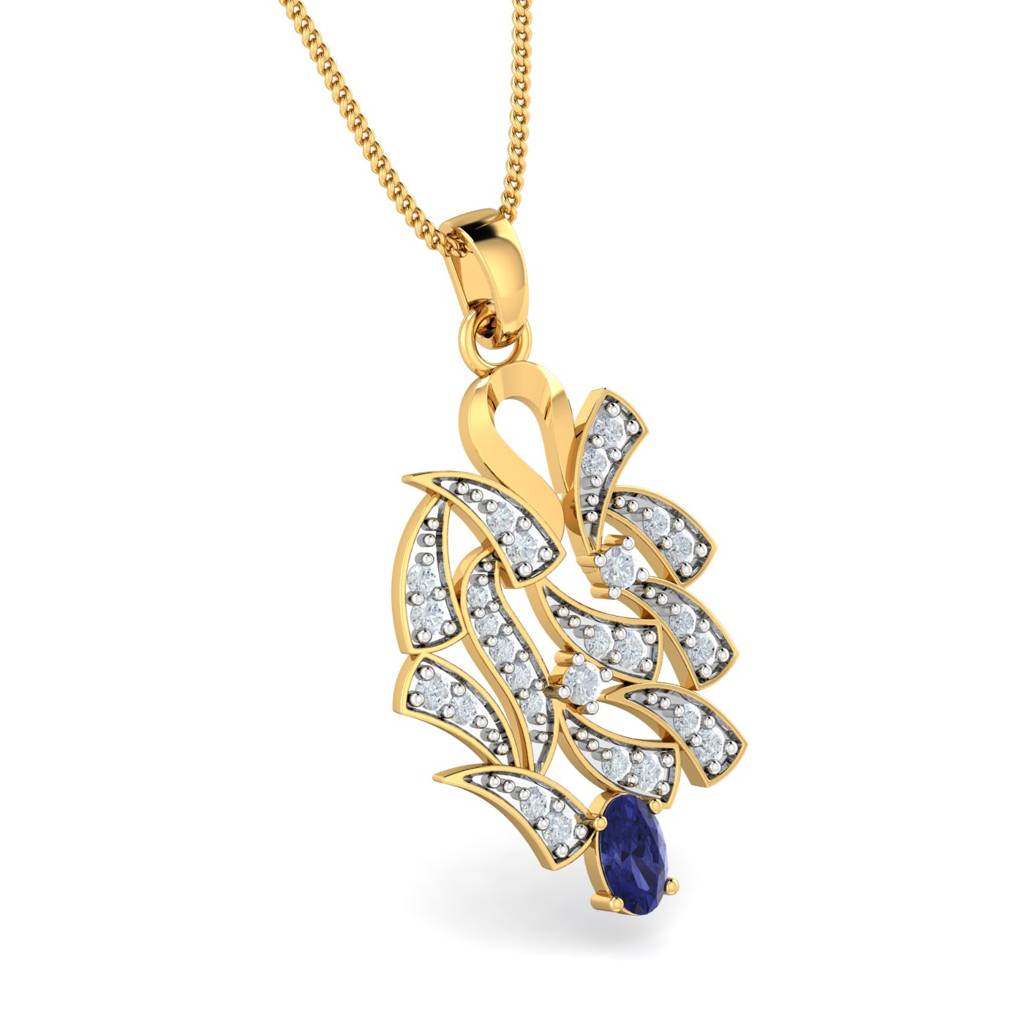 KuberBox 18K Yellow Gold Anichka Tanzanite Pendant