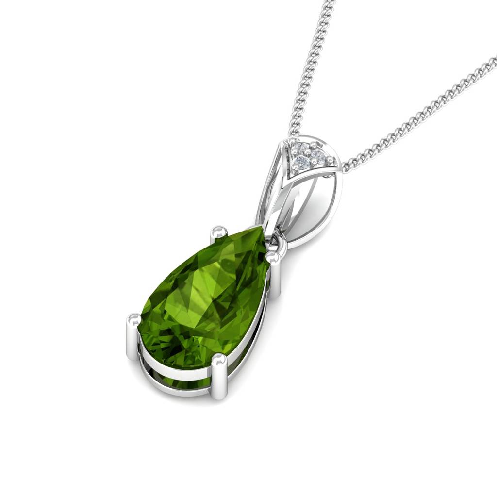 KuberBox 18K White Gold Bohdan Peridot Pendant