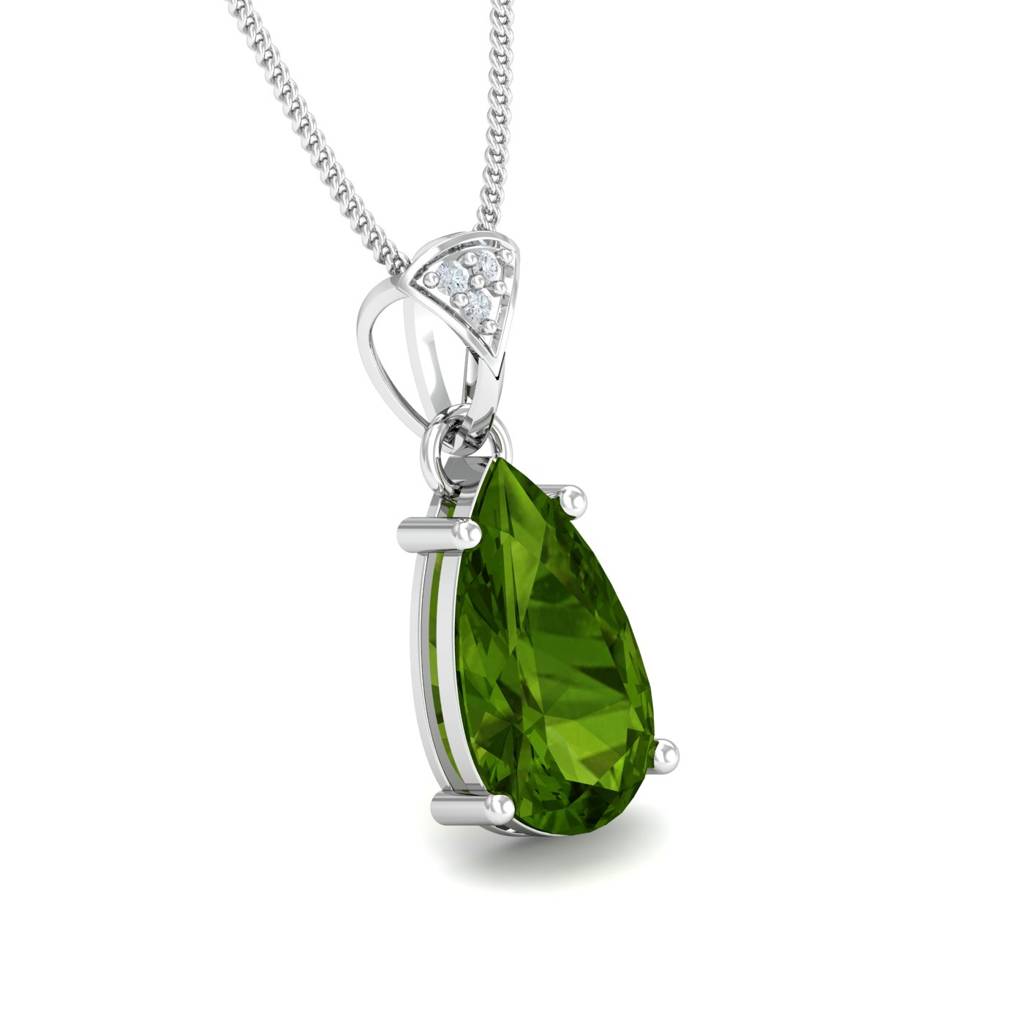 KuberBox 18K White Gold Bohdan Peridot Pendant