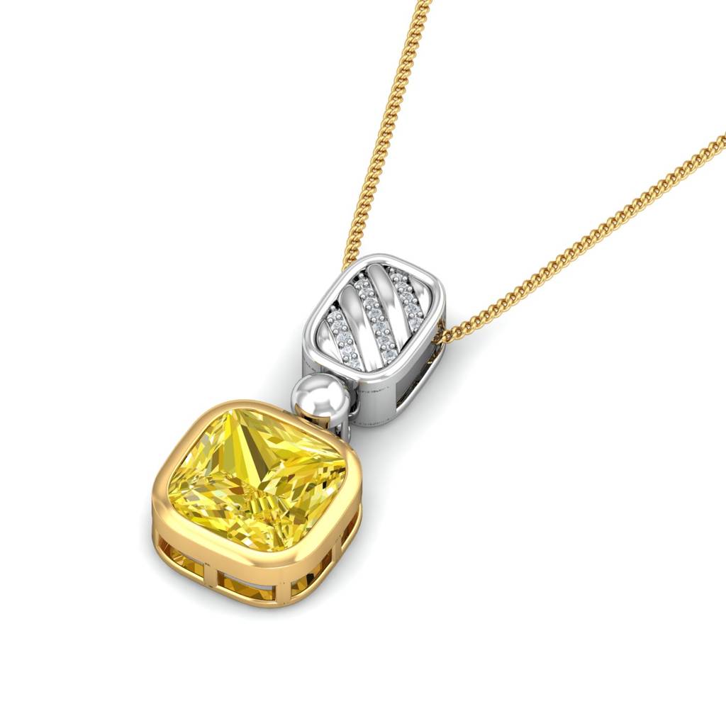 KuberBox 18K Yellow Gold Borysko Citrine Pendant