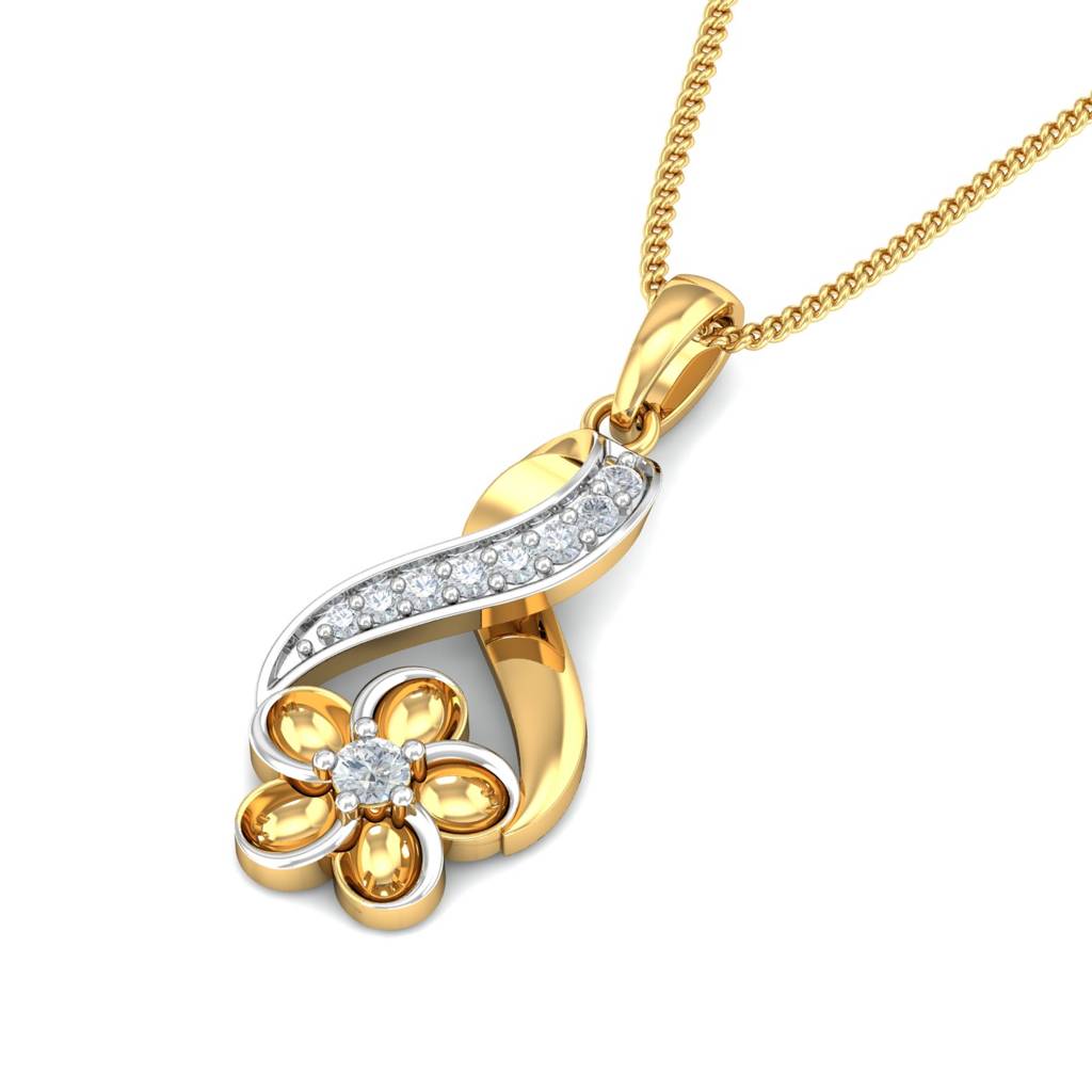 KuberBox 18K Yellow Gold Diara Pendant