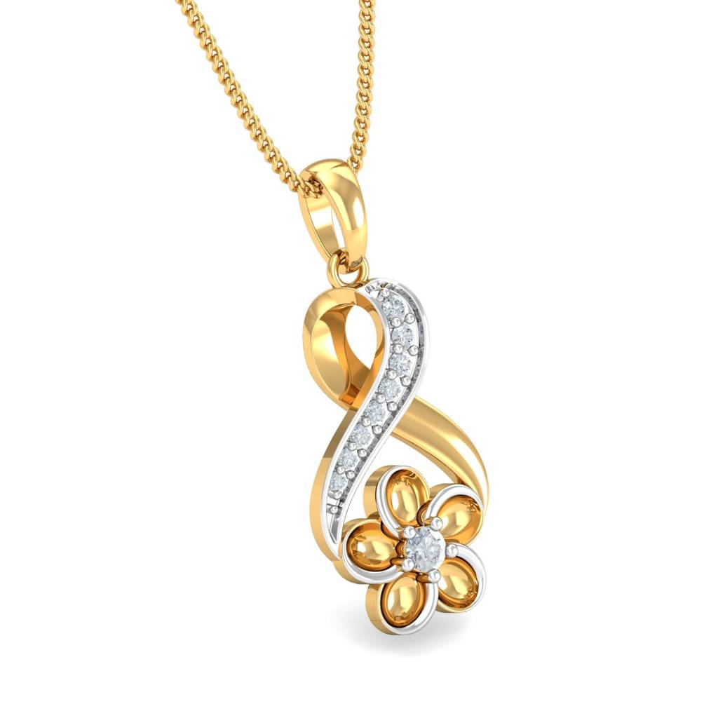 KuberBox 18K Yellow Gold Diara Pendant