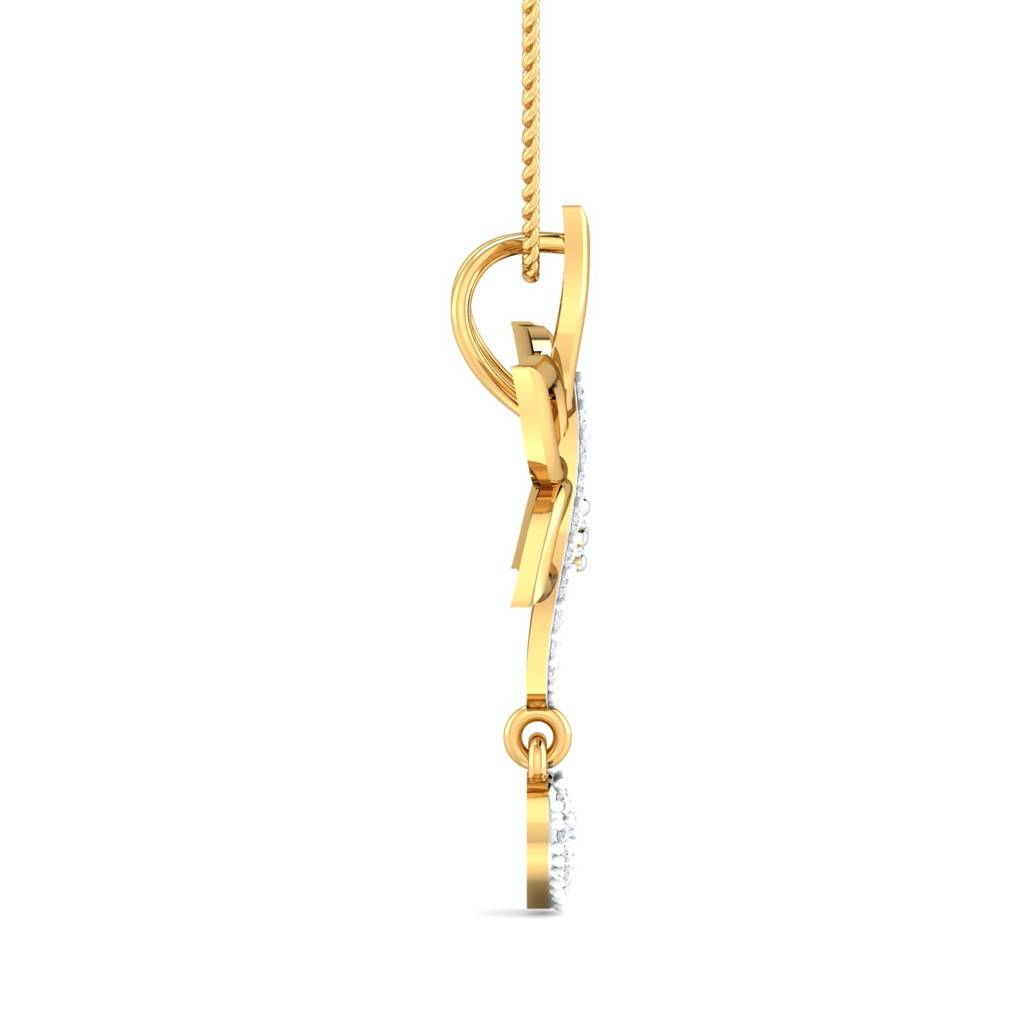 KuberBox 18K Yellow Gold Danya Heart Drop Pendant