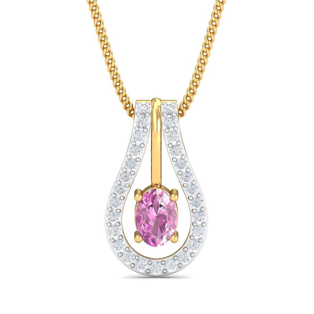 KuberBox 18K Yellow Gold Fadey Tourmaline Pendant