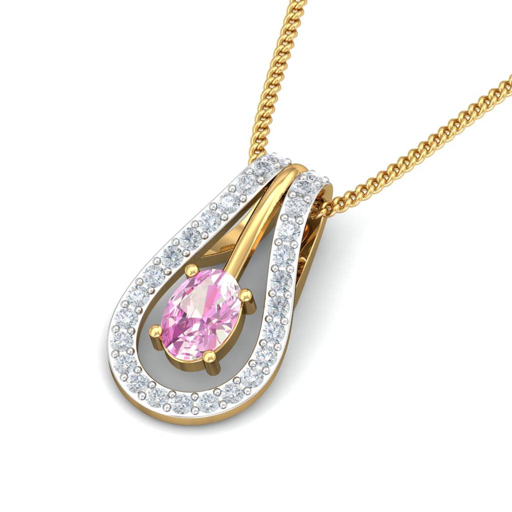 KuberBox 18K Yellow Gold Fadey Tourmaline Pendant