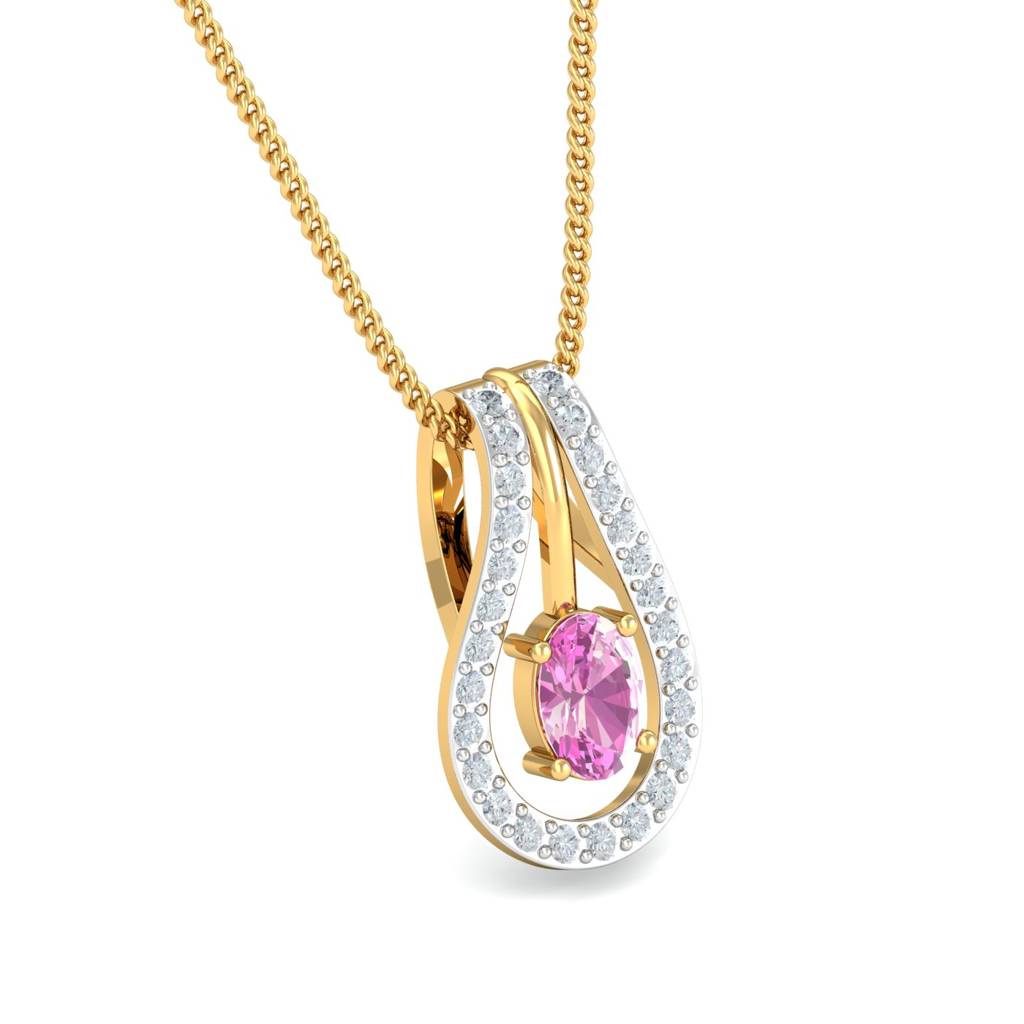 KuberBox 18K Yellow Gold Fadey Tourmaline Pendant