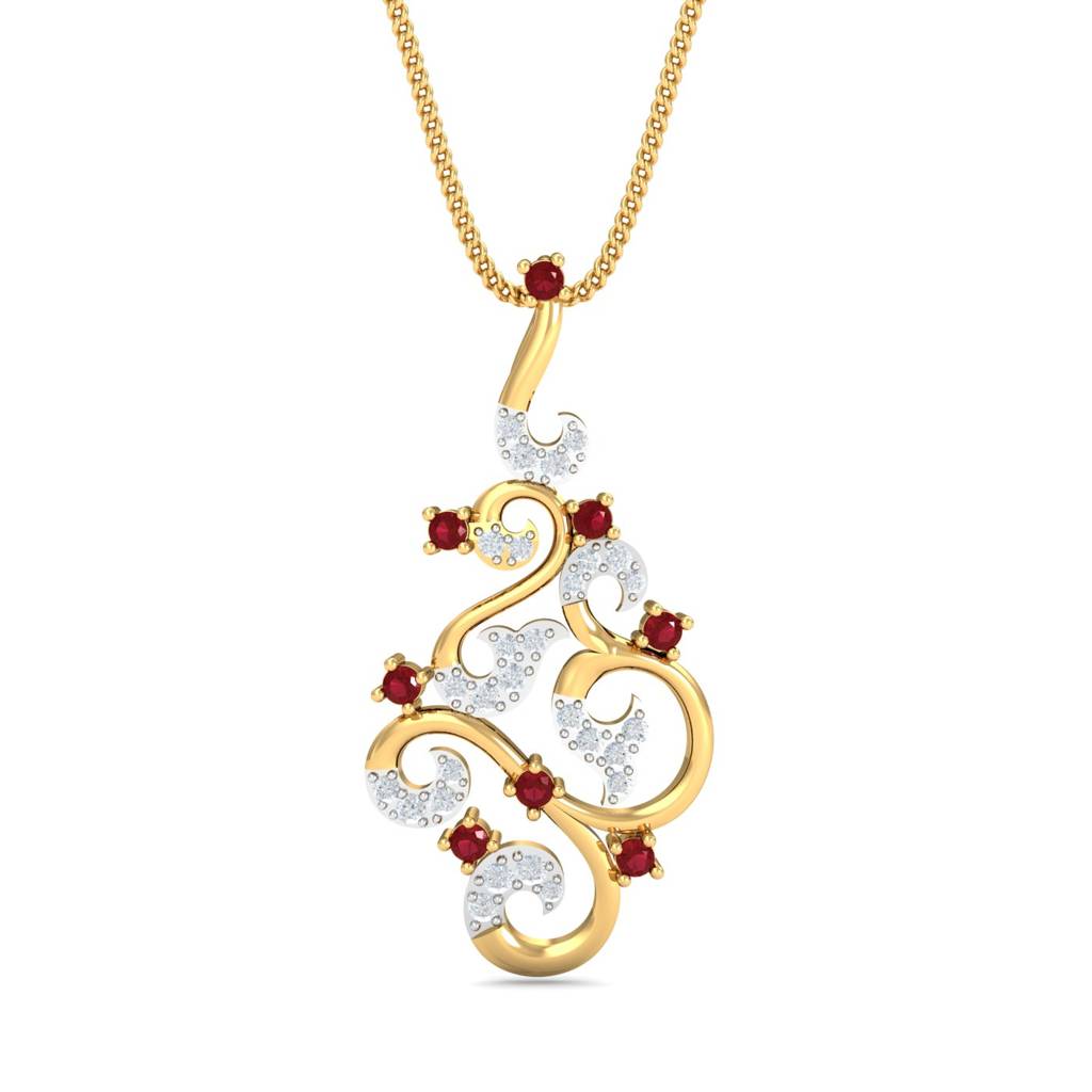 KuberBox 18K Yellow Gold Barnabas Ruby Pendant