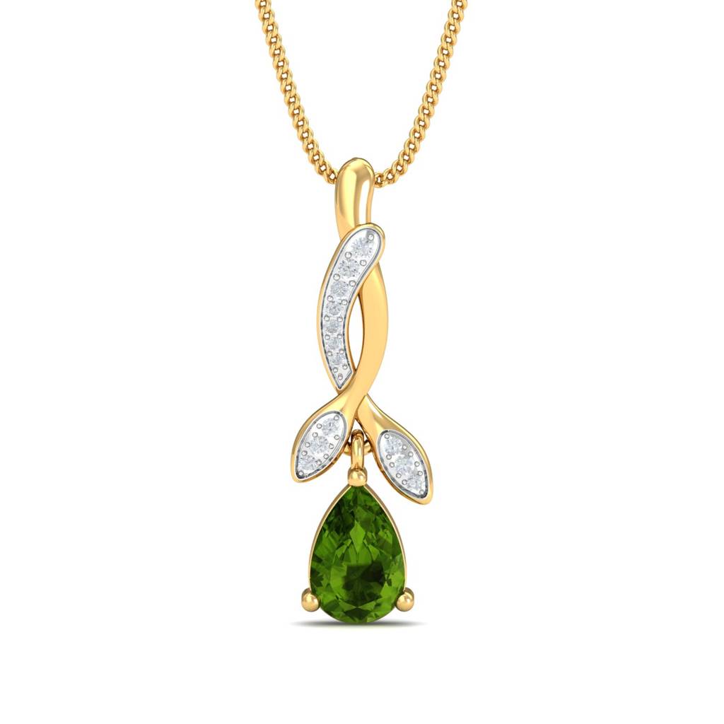 KuberBox 18K Yellow Gold Delilah Peridot Pendant