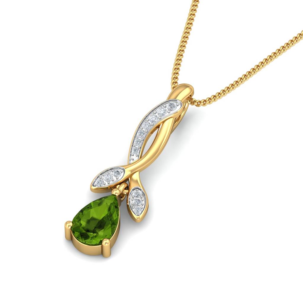 KuberBox 18K Yellow Gold Delilah Peridot Pendant